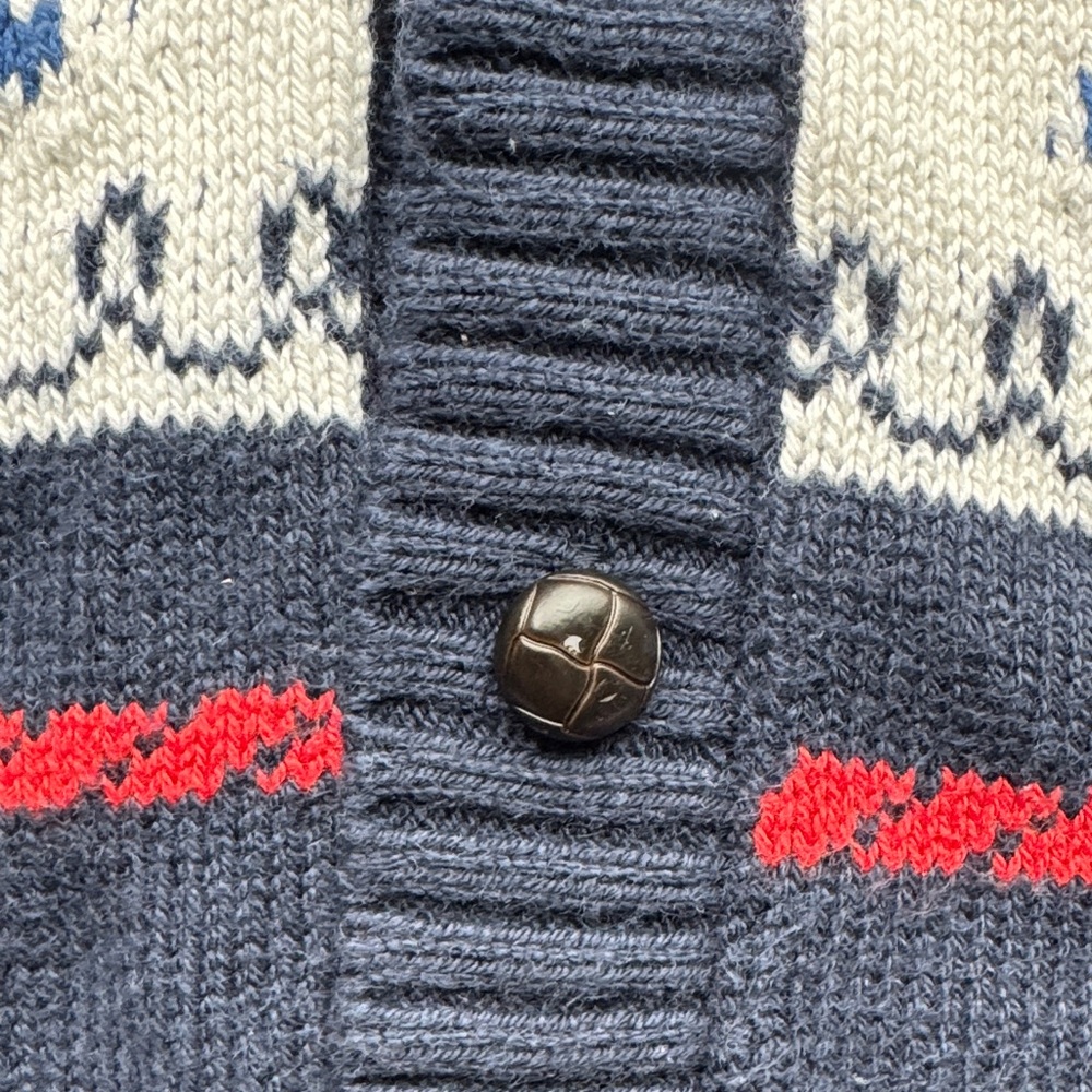 Janie and Jack Charcoal and Crimson Sailboat Cardigan - Picture 4 of 4